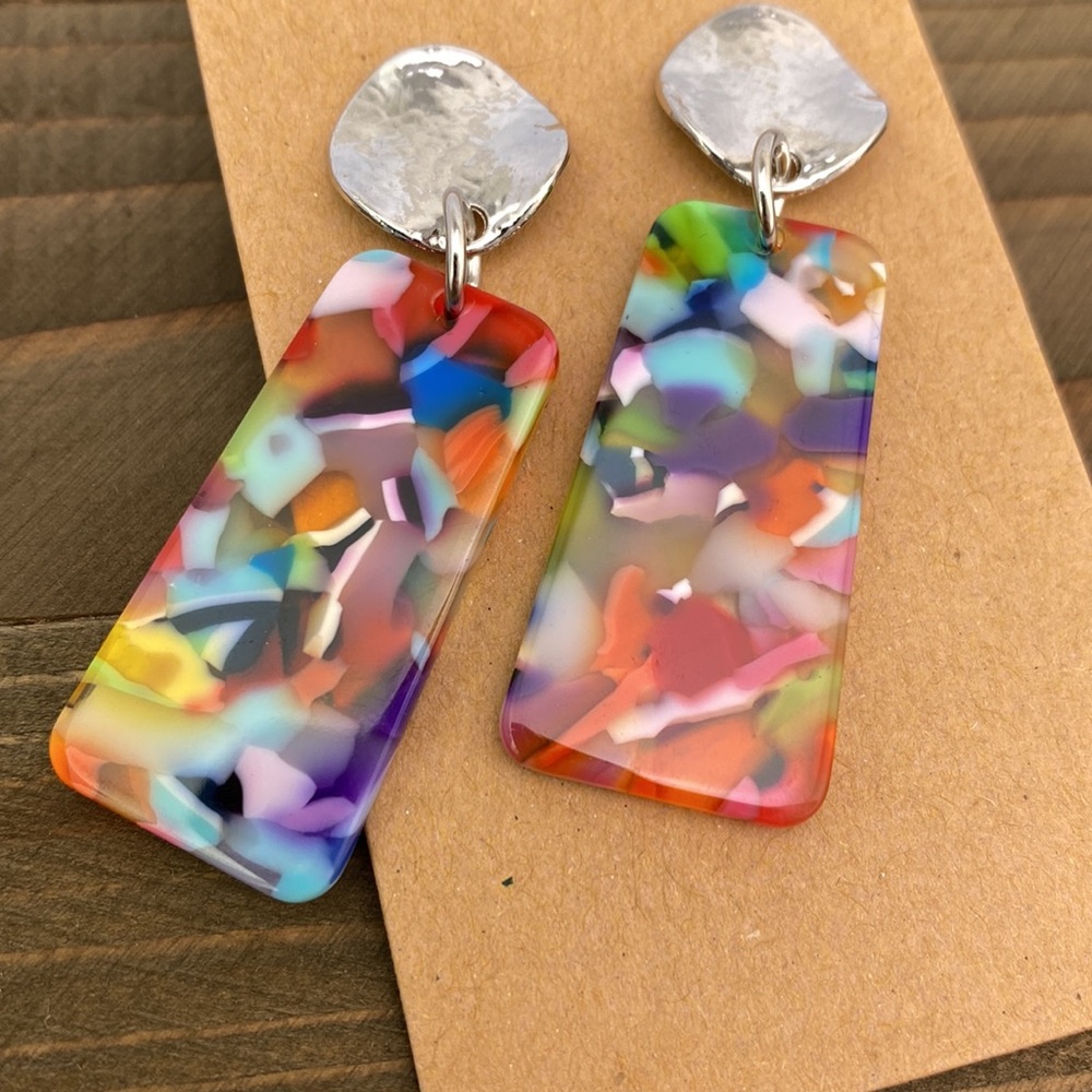 Speckled Hand Crafted Dangle Earrings